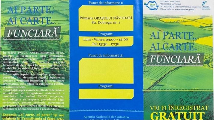 Primăria Năvodari anunță măsurători cadastrale gratuite pe 23 și 24 octombrie în sectorul Peninsula