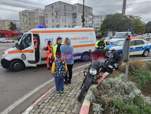 Accident rutier pe Aurel Vlaicu, provocat de un motociclist ucrainean! Video 