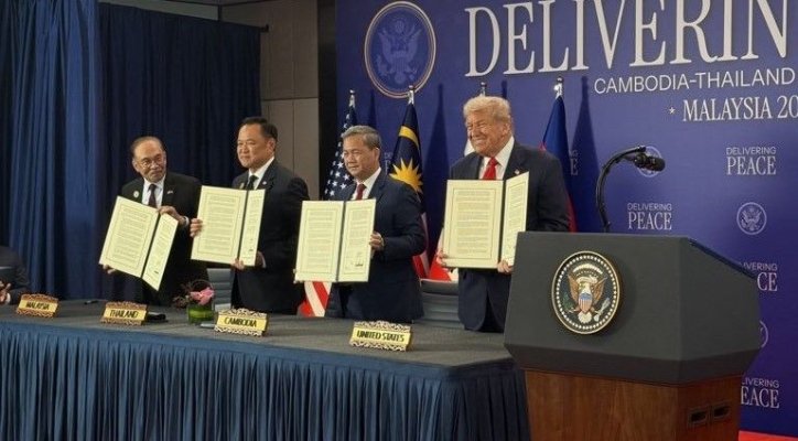 Acordul de pace între Thailanda şi Cambodgia a fost semnat duminică, la Kuala Lumpur, în prezenţa lui Donald Trump