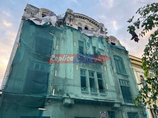O clădire cu risc seismic, din Piața Ovidiu, se transformă în restaurant... Video
