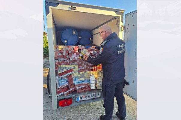 Captură uriașă la frontiera cu Serbia: peste 150.000 de țigarete ascunse într-o remorcă cu perete dublu