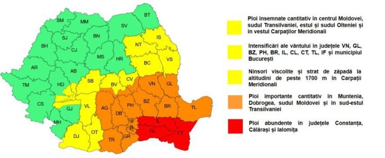 Primăria Hârșova, avertizare meteorologică de fenomene periculoase