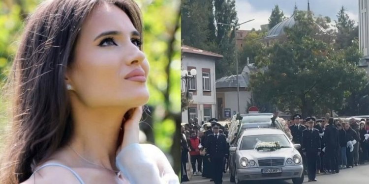 Imaginile durerii! Tânăra mamă, care a murit după ce a născut la spitalul Armonia, a fost înmormântată cu onoruri militare