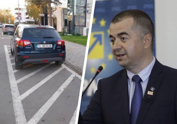 A călcat pe bec! Ștefan Ilie, primarul municipiului Tulcea, a parcat pe INTERZIS, chiar în fața primăriei   
