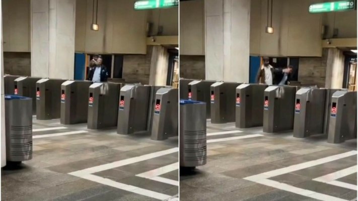 Scene violente la stația de metrou Piața Unirii 2: Un agent de pază a fost bătut de un bărbat