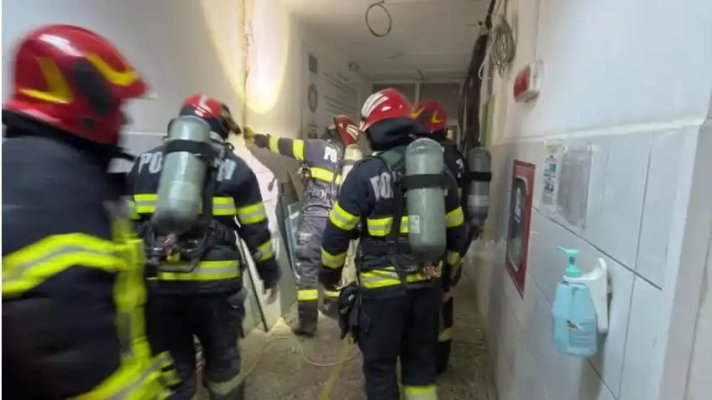 Incendiu la Spitalul Județean Reșița: a fost activat Planul Roșu! Video 
