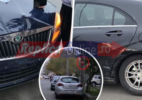 Două mașini s-au tamponat în Coiciu, din cauza lipsei vizibilității marcajelor rutiere. Video