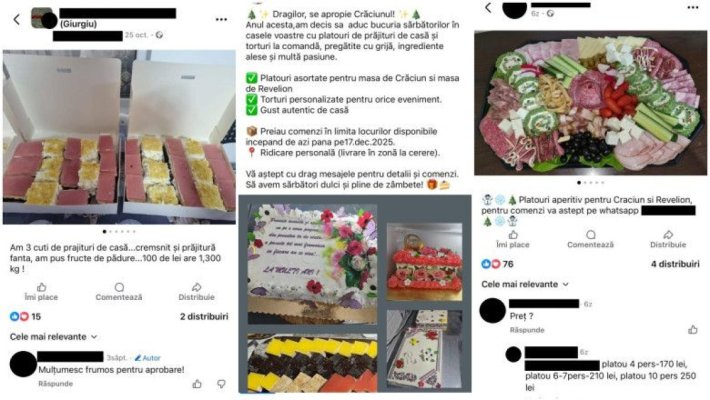 Pericolul din spatele prăjiturilor și aperitivelor comandate online, de la vânzători fără autorizații