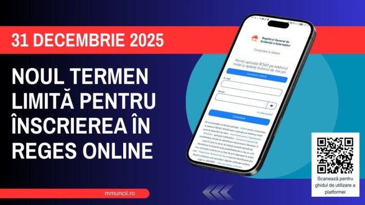 Sprijin pentru angajatori! Termenul de înscriere în REGES-ONLINE fost prelungit până la data de 31 decembrie 2025