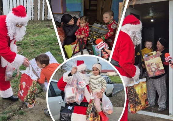 Replica s-a întâlnit cu Moș Crăciun și a ajuns cu daruri și la copiii din Siliștea! Video