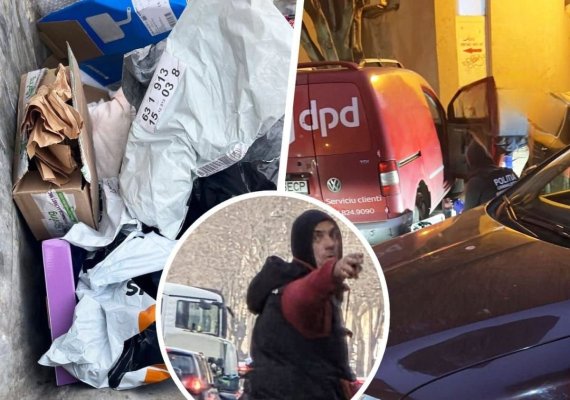 Jaf în plină zi: un curier a fost lăsat, de doi hoți, fără coletele pe care urma să le livreze