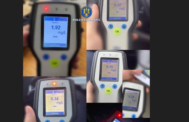 Polițiștii rutieri au reținut 21 de permise pentru consum de alcool