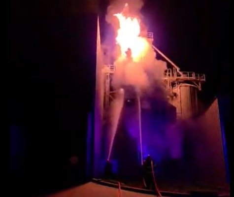 Incendiu la un uscător de cereale la Tulcea