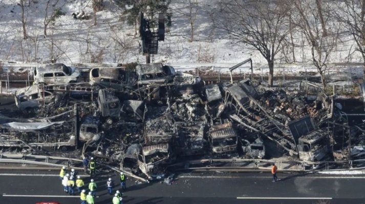 Cel puţin doi morţi şi 26 de răniţi în Japonia, într-un carambol de 67 de vehicule pe o autostradă înzăpezită