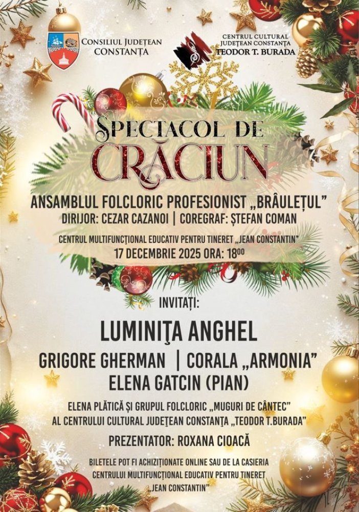 Centrul Cultural Judetean Constanta &bdquo;Teodor T. Burada&rdquo; invita constantenii la cel mai frumos spectacol al iernii!
