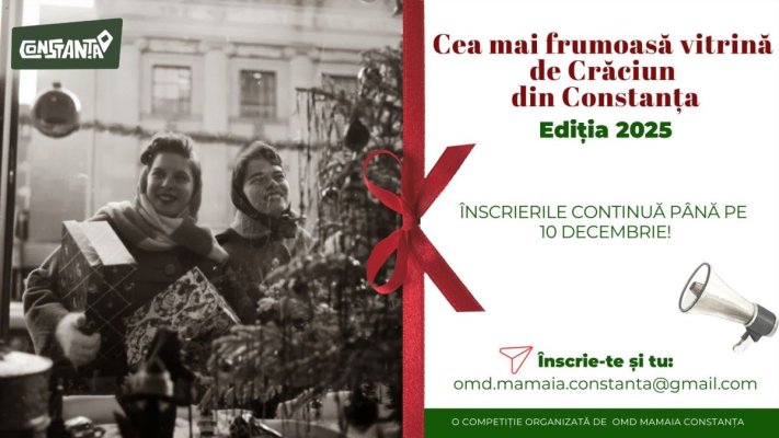 Constanța, orașul vitrinelor în sărbătoare: înscrierile în concurs continuă până pe 10 decembrie!