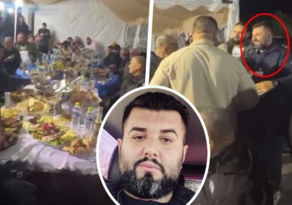Un gardian de la Poarta Albă a fost surprins la petrecerea de liberare a unui proxenet din Medgidia! Video 