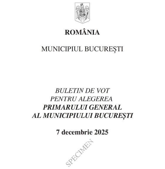 Cum arata buletinul de vot la alegerile pentru Primaria Capitalei