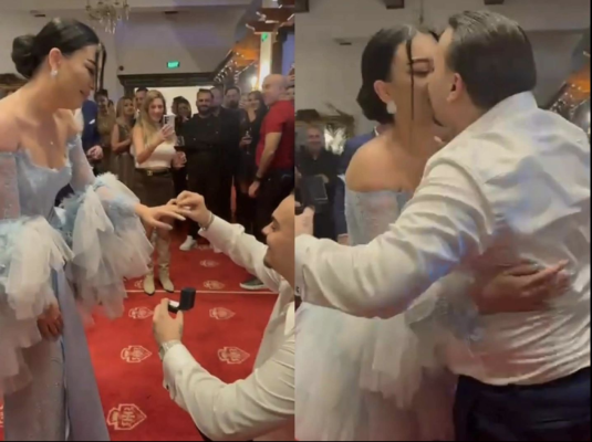 Adrian Minune Jr. și-a cerut iubita de soție de Revelion! Unde a avut loc momentul special