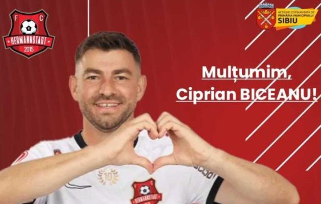 Fotbal: Mijlocașul Ciprian Biceanu s-a despărțit de FC Hermannstadt