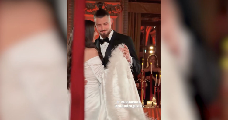 Tortul bizar pe care l-a avut Radu Drăgușin la nuntă. Imagini de la dansul mirilor