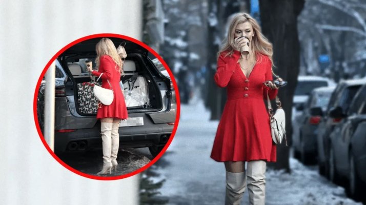 Andreea Bălan și-a etalat decolteul periculos la zero grade