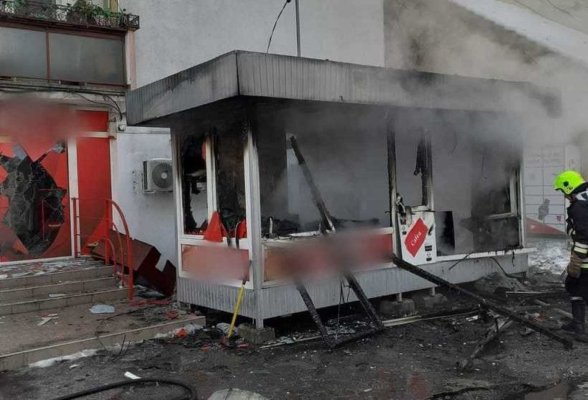 Incendiu urmat de explozia unei butelii, la o plăcintărie din Gherla