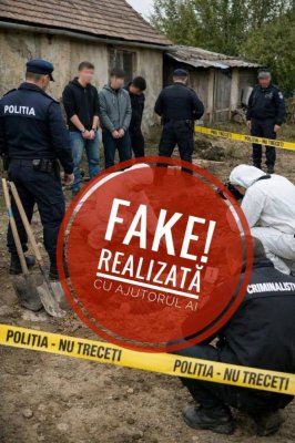 Atenţie la dezinformare! O fotografie realizată cu inteligenţa artificială, apărută în urma cazului crimei din judeţul Timiş