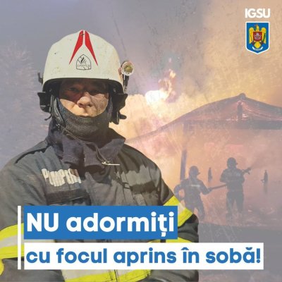 IGSU avertizează despre pericolul de a adormi cu focul aprins în sobă