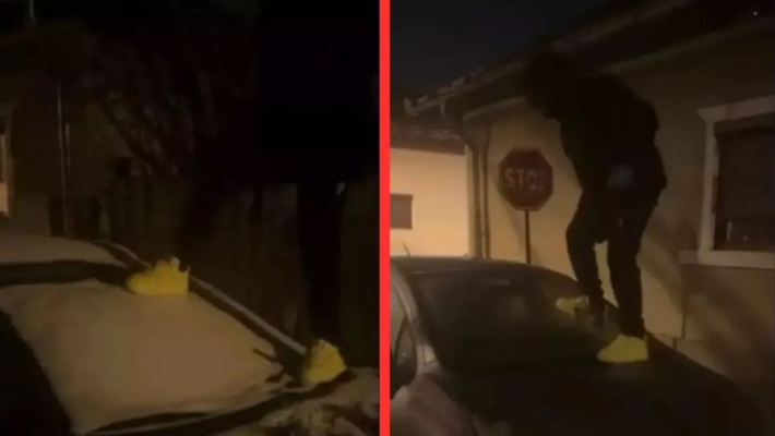 Un adolescent a spart parbrizele mai multor mașini, în urma unei provocări pe TikTok. Video