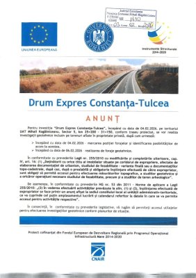 Incep lucrarile pentru Drumul Expres Constanța – Tulcea