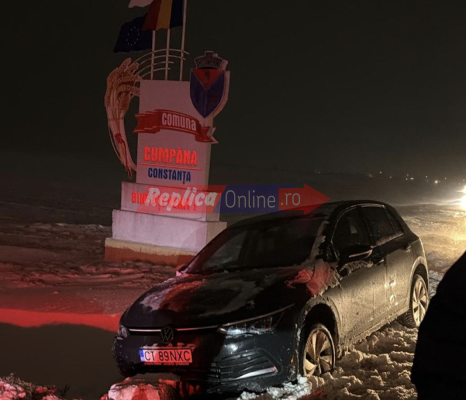 Accident rutier la intrarea în Cumpăna. Un autoturism a intrat într-un şanț. Video