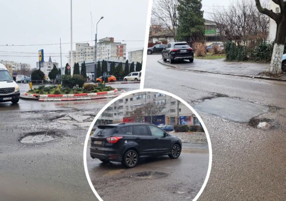 După nisorile și ploile din ultima perioadă, s-a umplut Constanța de gropi. Video