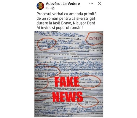 Jandarmeria avertizează in privința unui document fals, generat cu inteligență artificială, care circulă online VIDEO