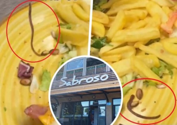 Sabroso a fost ”vizitată” de inspectorii OPC, după viermele mișcător din farfuria unui client