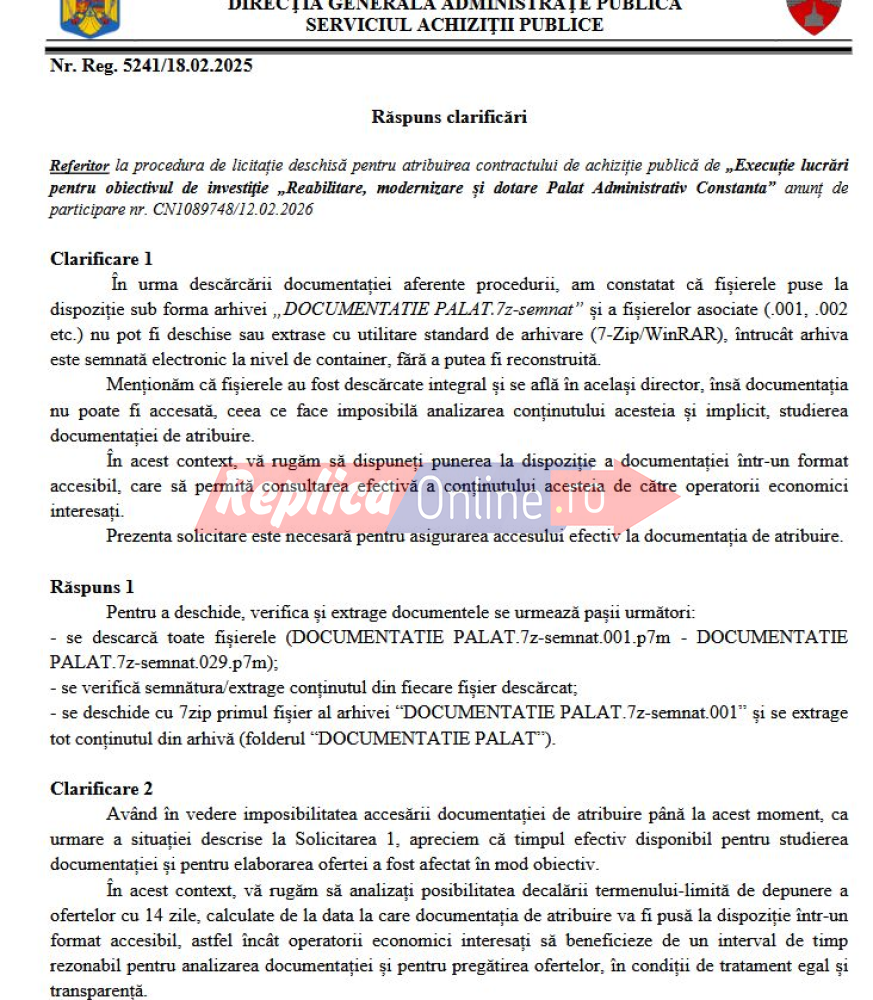 Licitatie cu cantec, pentru reabilitarea Palatului Administrativ. 25 de firme ravnesc la contractul de 80 de mil. de lei   