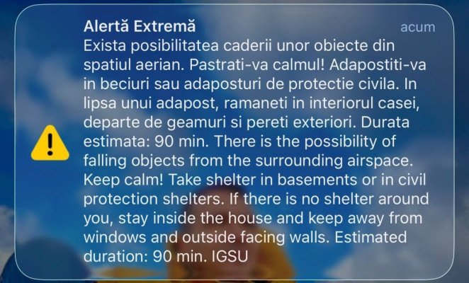 Mesaj Ro-Alert trimis locuitorilor din Tulcea, din cauza războiului din Ucraina