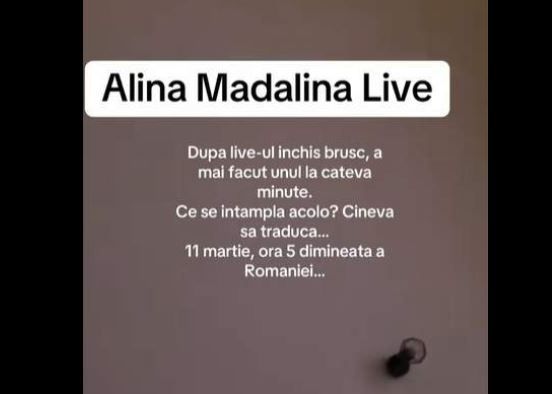 Alina Madalina, aparitie bizara in timpul noptii! Ce s-a intamplat, dupa ce a intrat live cand toata lumea dormea