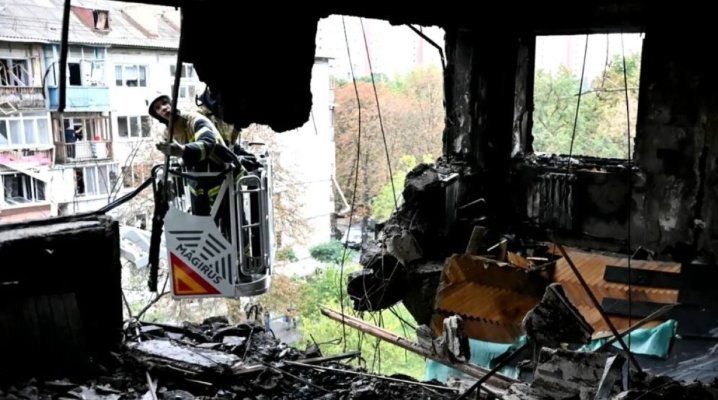 O dronă care nu putea fi lansată din Rusia și Belarus s-a prăbușit în Kiev