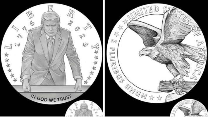 Trezoreria americană dă undă verde baterii unei monede de aur cu efigia lui Donald Trump, cu ocazia marcării a 250 de ani de la înfiinţarea SUA