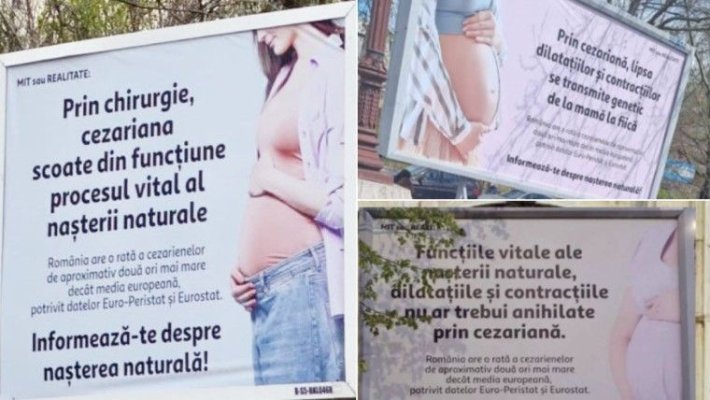 O senatoare USR cere eliminarea unor panouri publicitare care descurajează nașterea prin cezariană