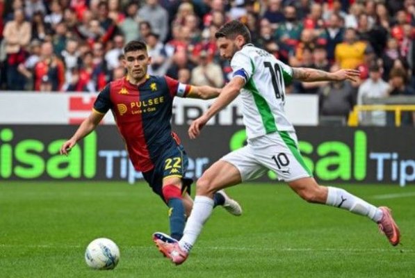 Fotbal: Victorie la limită pentru Genoa în meciul cu Sassuolo (2-1), în campionatul Italiei