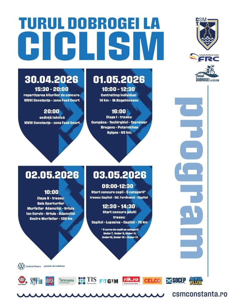 Turul Dobrogei 2026 revine in calendarul competitional. Restrictii de circulatie in municipiul Constanta Turul Dobrogei 2026 revine in calendarul competitional. Restrictii de circulatie in municipiul Constanta