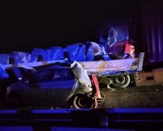 Accident grav pe A2 după Drajna în care au fost implicate 2 tiruri și un autoturism. Video