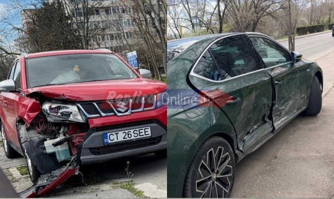 Accident rutier pe strada Prelungirea Traian, în zona sediului PNL. Două autoturisme s-au ciocnit 
