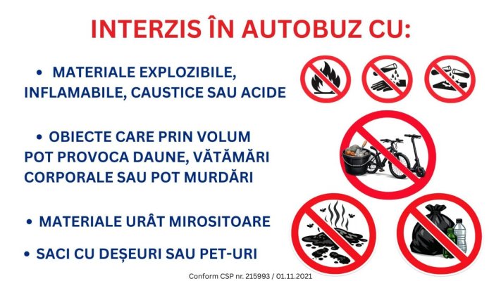 Ce tip de obiecte sunt interzise în autobuzele CT BUS?