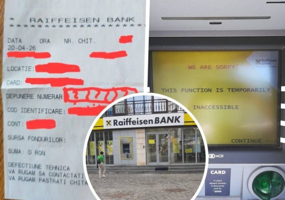 Incident la banca Raiffeisen din Constanța: O clientă reclamă că i-au dispărut banii în timpul unui schimb valutar la ATM