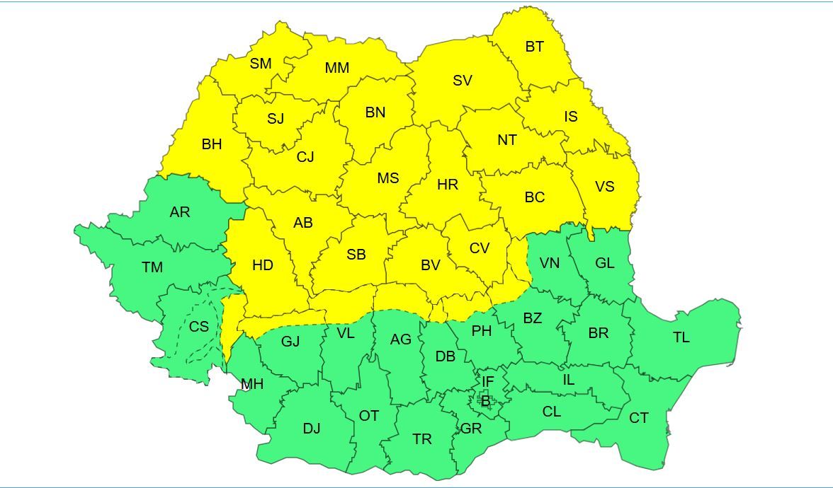 Alerte meteo in aproape toata tara, in Saptamana Mare: Va ninge, iar in unele zone se depune zapada