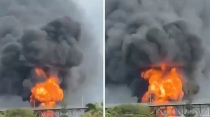 Explozie și incendiu de proporții în apropierea Podului Americilor, peste Canalul Panama. Video