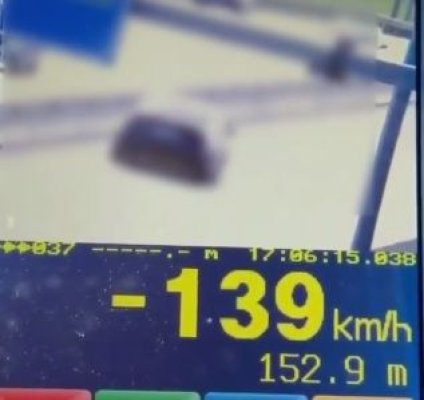 Un șofer vitezoman, de 29 de ani, din Constanța a rămas fără permis după ce a fost prins conducând cu 139 km/h! Video
